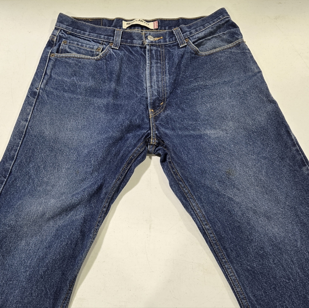 VTG Levi 505 Jeans Red Tab Mens 33x28 Blue Regular Fit Straight Denim Mexico.
